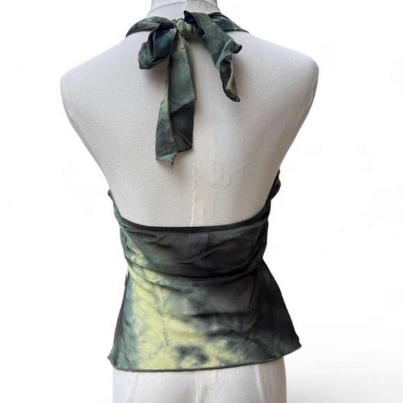 Dark Fairycore Whimsy Goth Halter Top — Sheer Tie-Dye, Y2K Edge - Picture 2 of 5